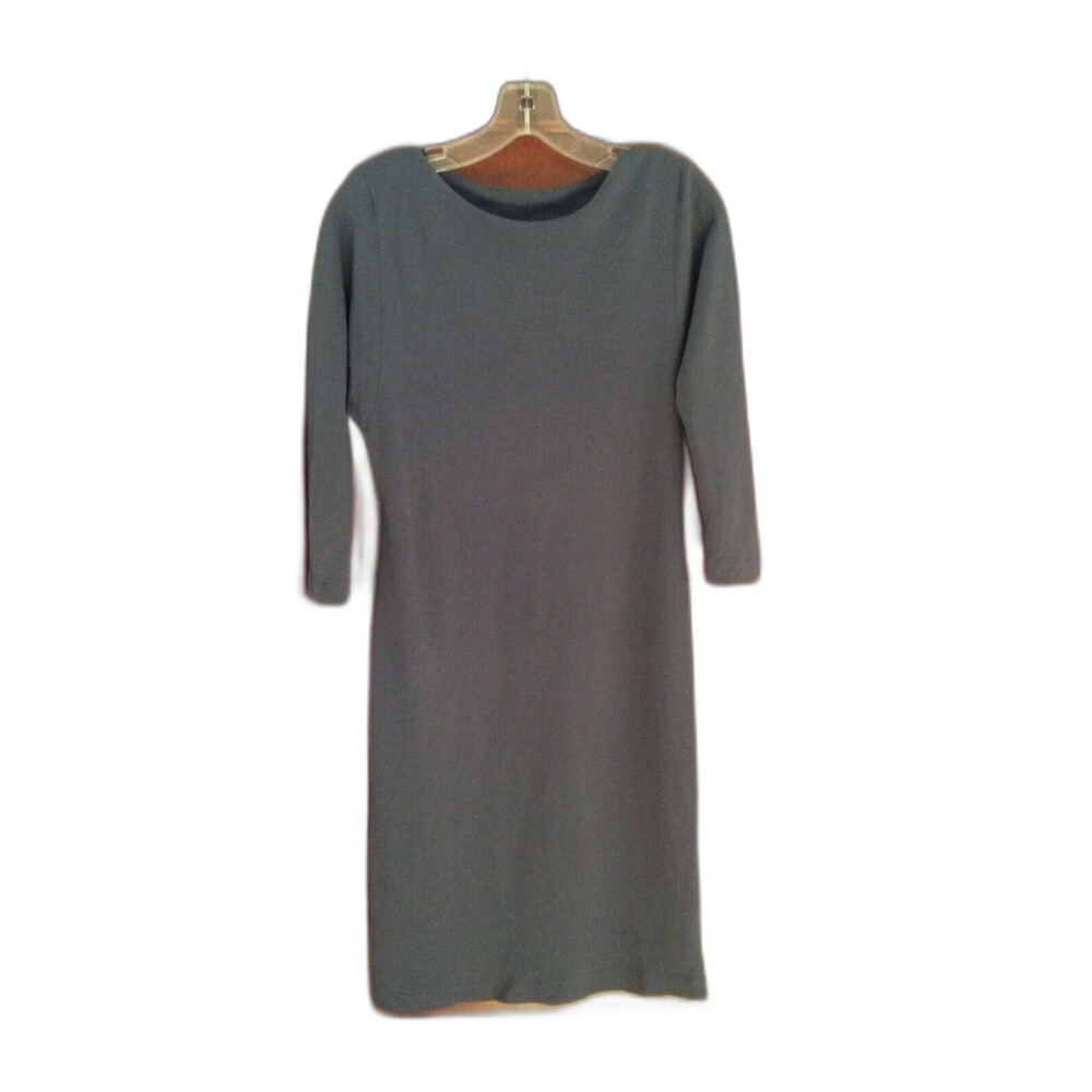 PERUVIAN CONNECTION SIZE XS BALLET NECK HEATHER PURPLE PIMA COTTON DRESS